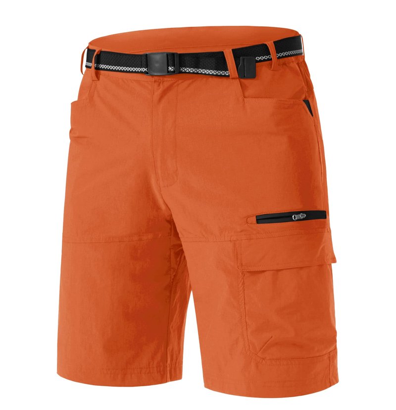TACVASEN Mens 10" Lightweight Hiking Outdoor Cargo Travel Shorts Quick Dry Casual Breathable Fishing Dress Golf Summer Shorts Orange 40