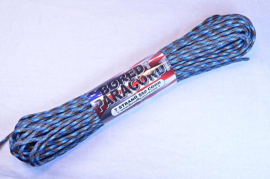 BORED? PARACORD! 550 lb Paracord – Ideal for Crafting, DIY Projects, Camping, Military & Active Outdoors – 300+ Colors – Tactical Parachute Cord Type III – Strong - Abyss 50 Feet