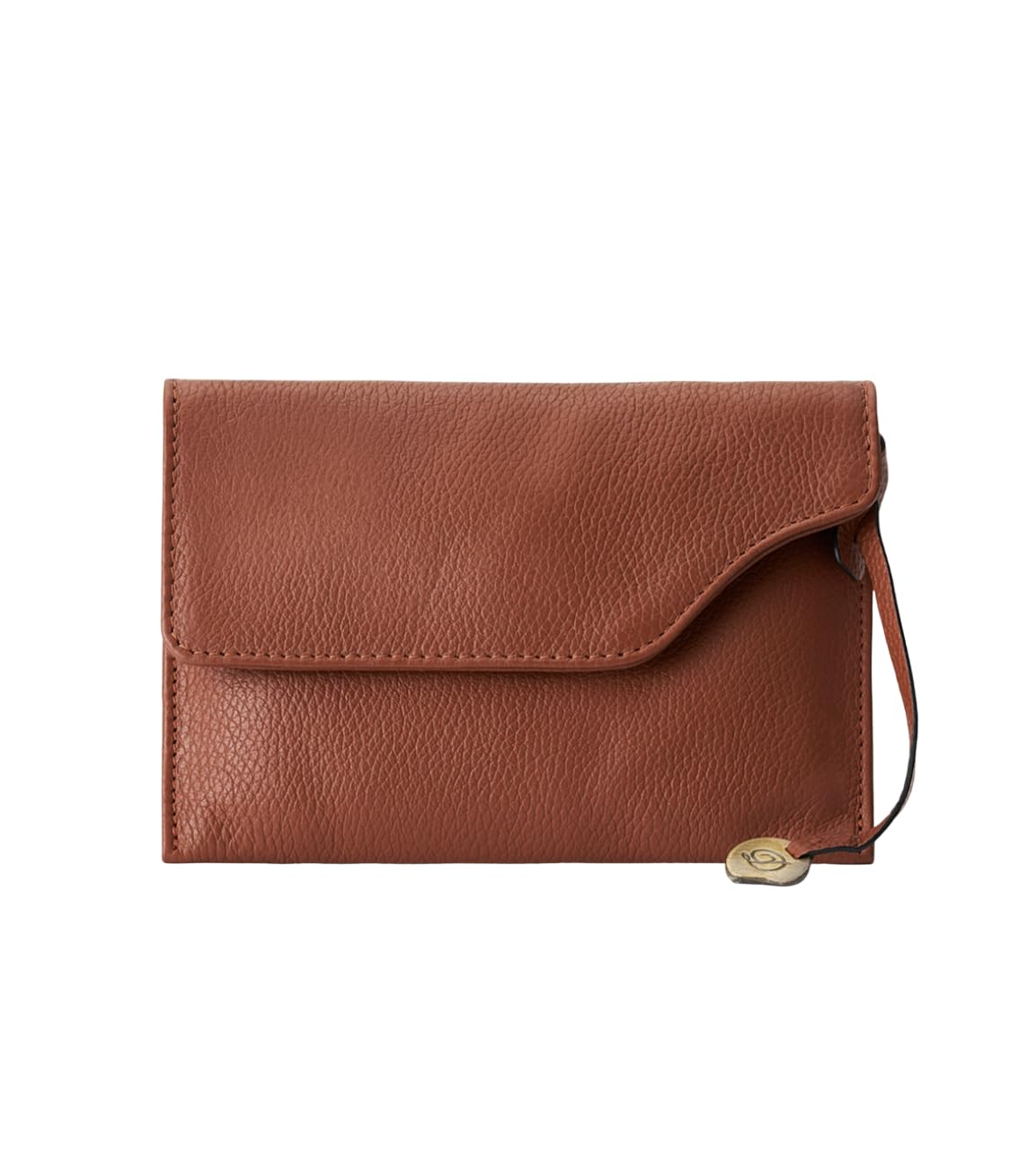 DANEAULT The Vicky Pebbled Crossbody Clutch – Fun & Flirty Italian Pebbled Leather Bag – RFID Protection – Lightweight, Compact & Versatile – Women's Crossbody Handbag - Chestnut