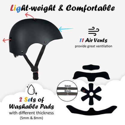 Kids Bike Helmet, Adjustable and Multi-Sport, from Toddler to Youth, 3 Sizes