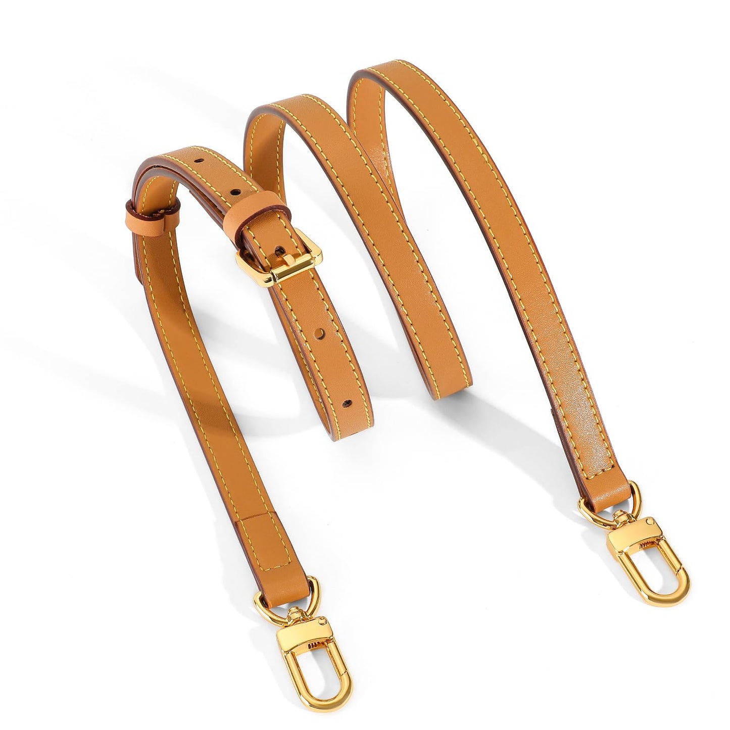 RYYXZXL Vachetta Leather Replacement Adjustable Shoulder Strap for L V Handbag Replacement Bag Strap (width: 0.6in-Apricot Yellow)