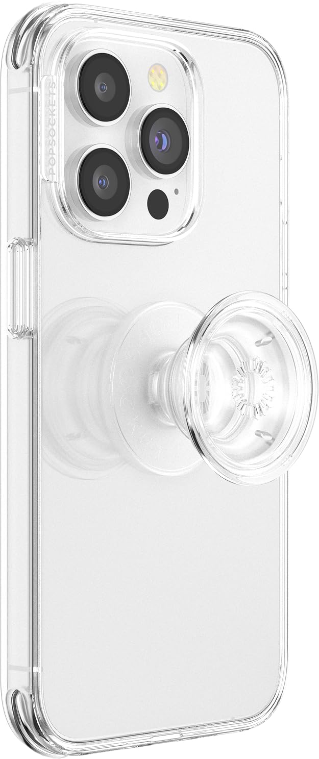 PopSockets Phone Grip for MagSafe with Kickstand, Magnetic Stand, Swappable Top, Secure Hold for iPhone MagSafe Cases, Phone & Tablet Grip - Clear