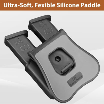 GUN & FLOWER Universal Double Magazine Holder with Silicone Paddle, OWB Magazine Holster Fits 9mm/.40 Double Stack Mags, Mag Pouch Compatible with Glock/Taurus/Beretta/Sig/H&K/CZ/S&W/Colt