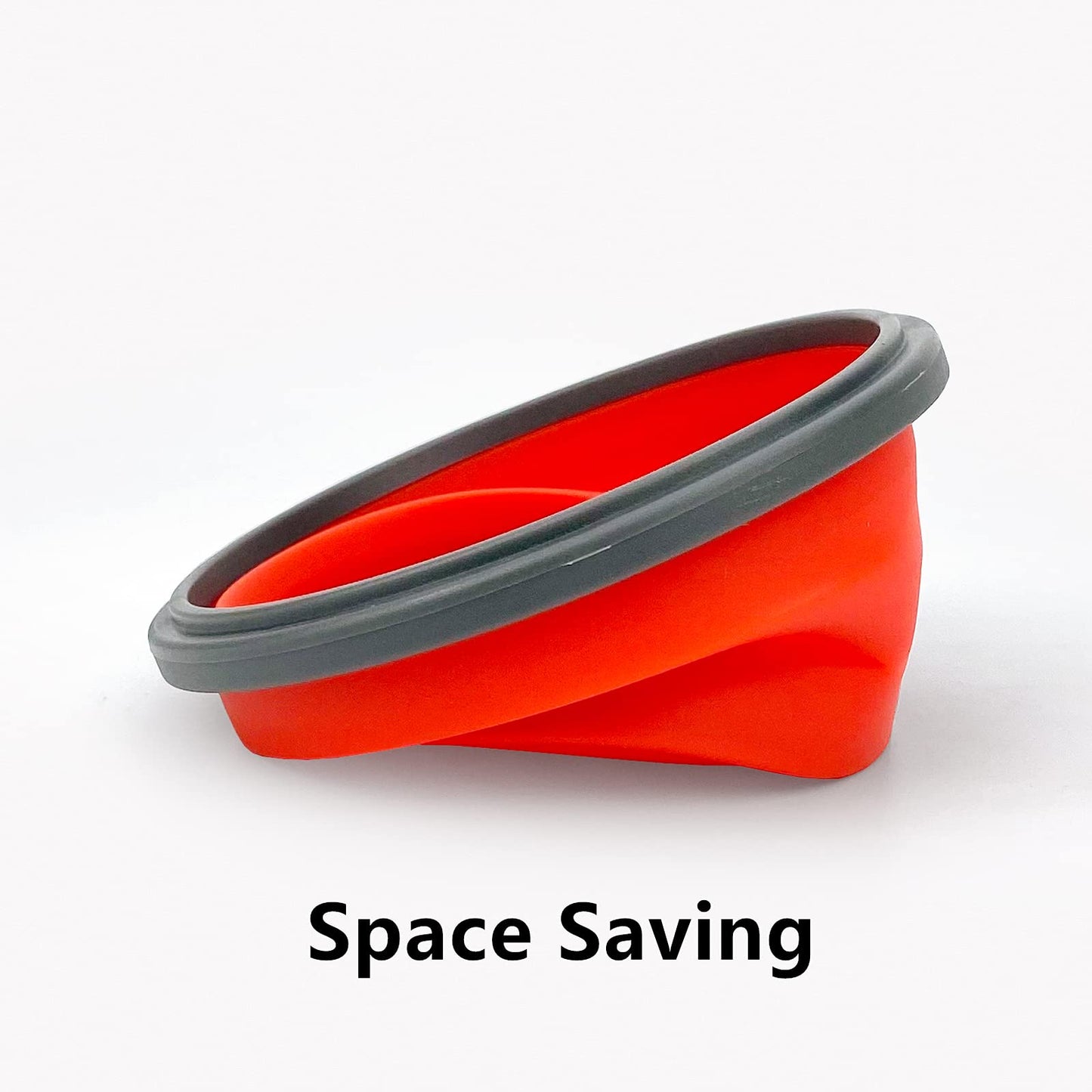 CCyanzi 3piece Round Collapsible Bowl with Lids, Silicone Food Storage Containers, Microwave & Freezer Safe, Space Saving for Kitchen Cabinet and Camping Backpack,(Pink)