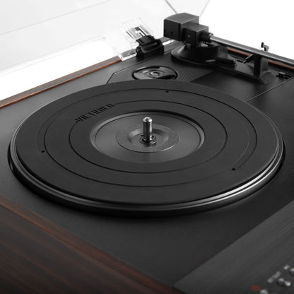 Victrola Eastwood Signature – Bluetooth Record Player – 3-Speed Turntable, Built-in Speakers, Premium MM Cartridge, Vinyl Stream for Wireless Streaming, Removable Dust Cover, (Espresso)