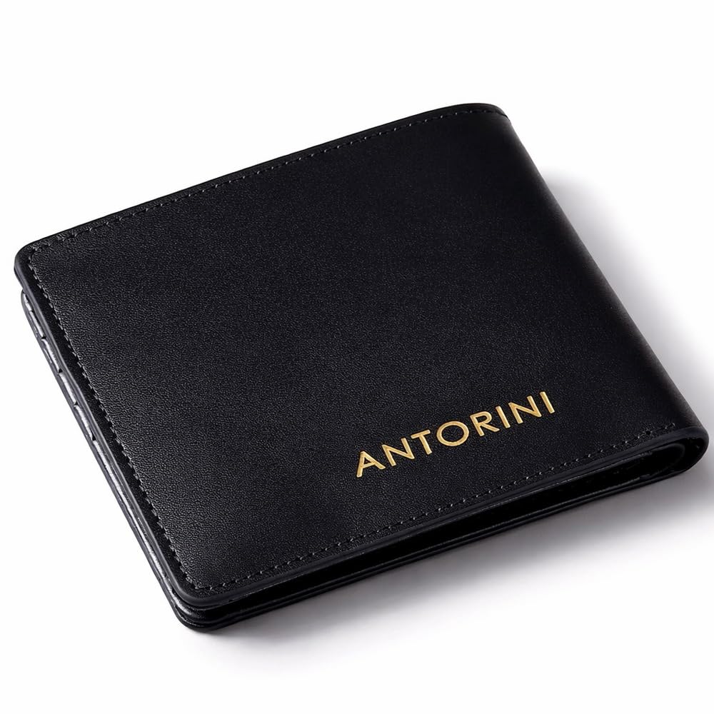 ANTORINI Wallet for Men RFID Blocking, Slim Minimalist Front Pocket Bifold Wallet, Genuine Italian Leather Business Card Holder