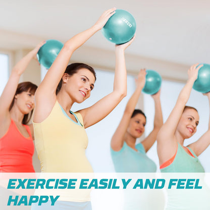 Pilates Ball, 9 Inch Small Exercise Mini Soft Workout Yoga Ball with Exercise Guide, for Home Gym Yoga, Pilates, Core Training, Workout, Balance, Stability