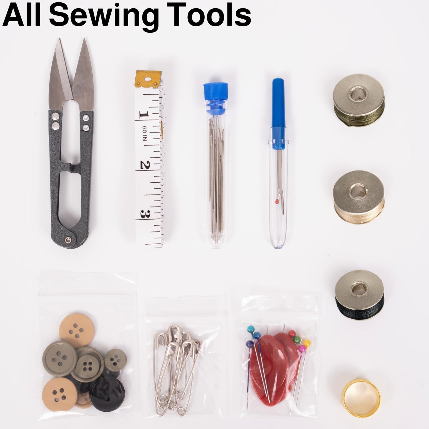 Military Sewing Kit, Army Survival Sewing Kit with Buttons for Men, Women, Small Repair Sewing Tools with Zipper in Nylon Case for Adults Basic for Home, Outdoor, Tactical EDC Sew Kit (Black, 1 Pack)