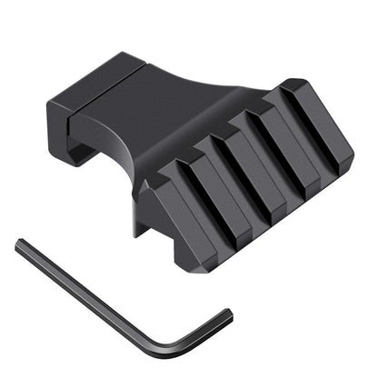 LONSEL 45° Picatinny Offset Rail Mount, 3 4 5 Slots 45 Degree Offset Picatinny Rail Mounts Aluminum Low Profile Adapter for Flashlight Laser Sight Optics (4 Slot - 1 Pack)