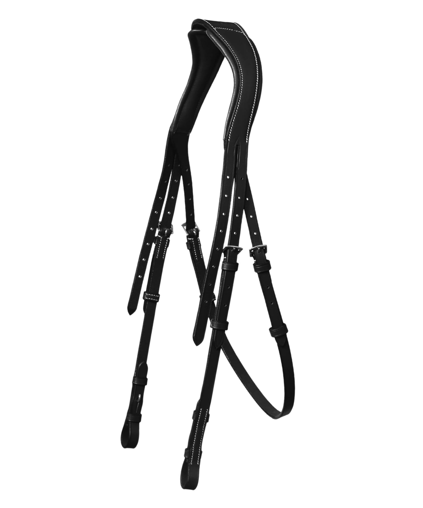 ExionPro Anatomical Snaffle Jumping Bridle for Horses with Removable Flash Noseband & Rubber Reins– Premium Vegetable-Tanned Leather, SS Buckles, Padded MonoCrown, Designer Stitching