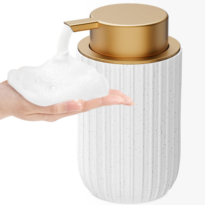 Ceramic Foaming Soap Dispenser, 12 oz Bathroom Foam Hand Soap Dispenser, Refillable Lotion Soap Dispenser with Removable Pump for Kitchen Hand Wash Dispenser, Modern Home Decor(2Pack-Black)