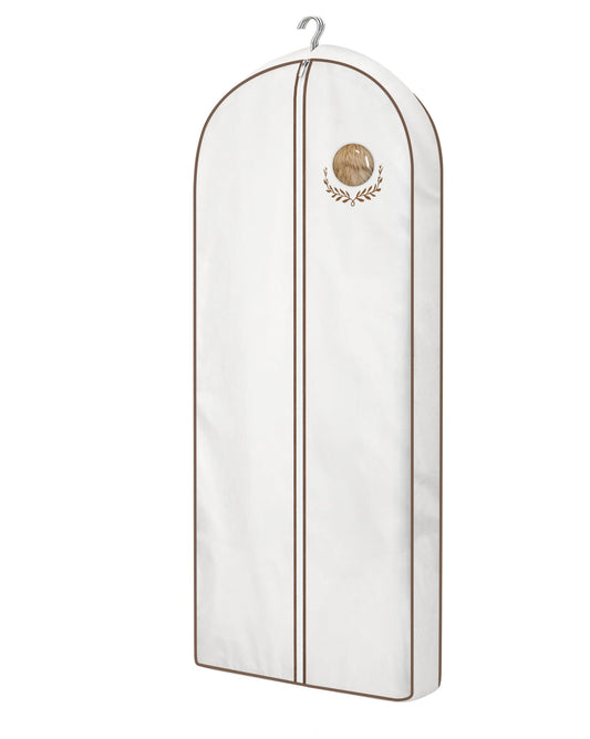 MISSLO 60" Cotton Garment Bag for Long Dress Breathable Fur Coat Storage Bag Women Dress Cover Luxury Garment Bags for Hanging Clothes Travel for Fur Coat, Jacket, Gown, Suit