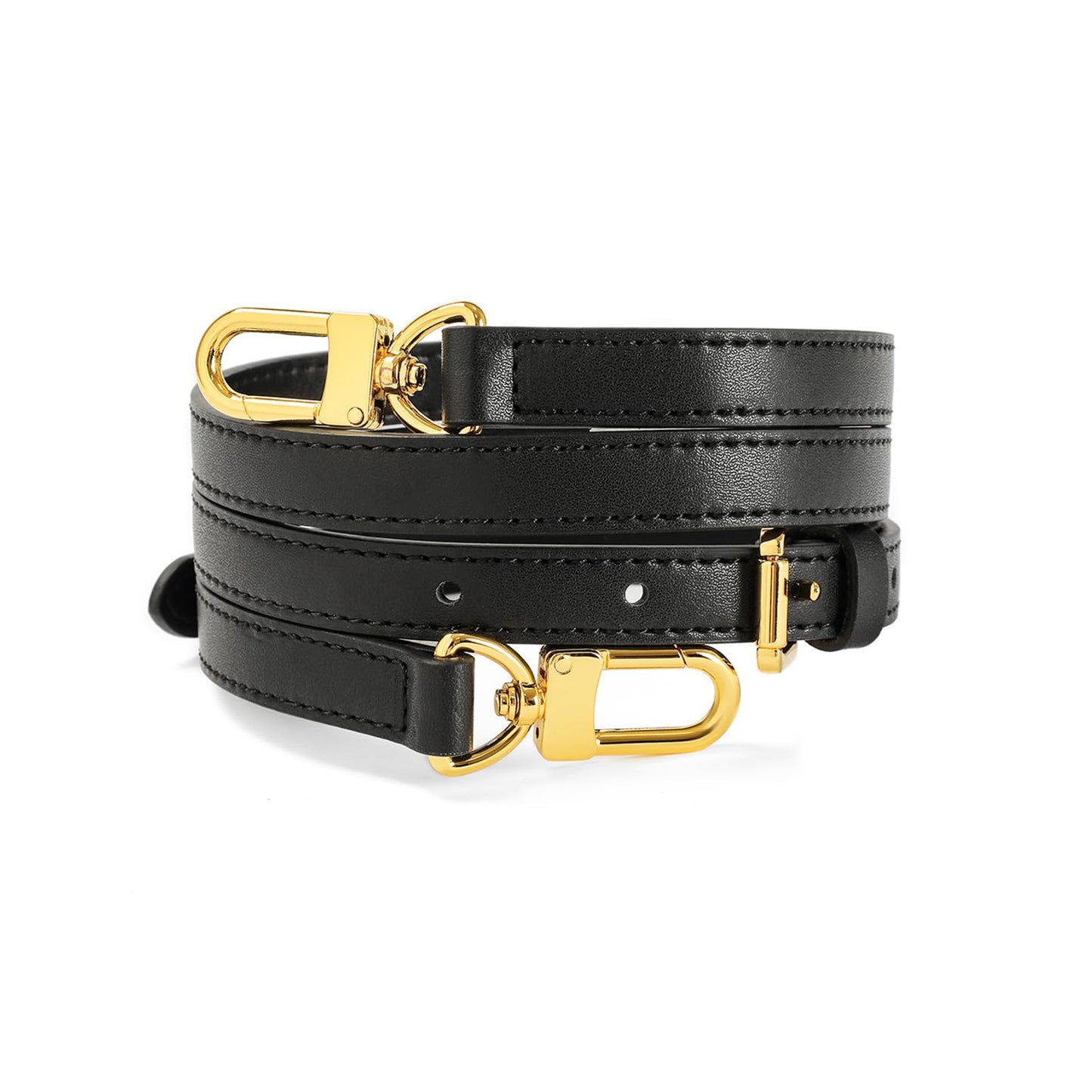 BEUDW Leather Adjustable Shoulder Strap, Used For Replacing Leather Shoulder Strap, Suitable For Handbag Shoulder Strap (width: 0.6in-Black)