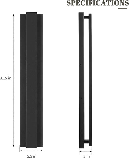 LamQee 31.5 Inch Long Outdoor Wall Lights Modern Exterior Lighting Fixtures, 3000K 24W LED Linear Outdoor Wall Sconce, Contemporary Matte Black Outside Wall Mount Lights for House Garage Porch Patio