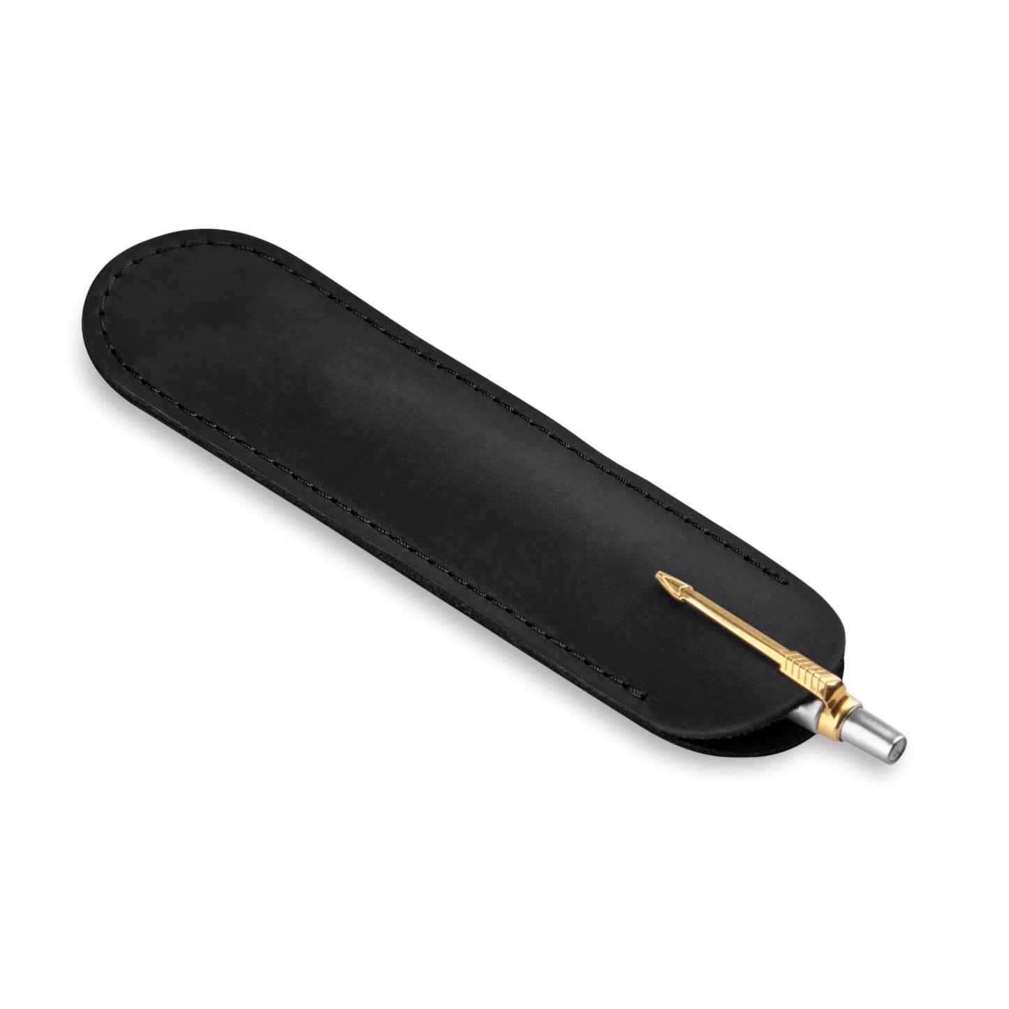 MAKYN Leather Pen Case, Single Pen Pouch Cover, Fountain Pen Sleeve Holder (Black)