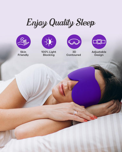 Sleep Eye Mask for Men Women, 3D Contoured 100% Blackout Eye Mask for Sleeping with Adjustable Strap, Soft and Comfortable Night Blindfold, Shade Cover for Travel Shift Work Nap, Black