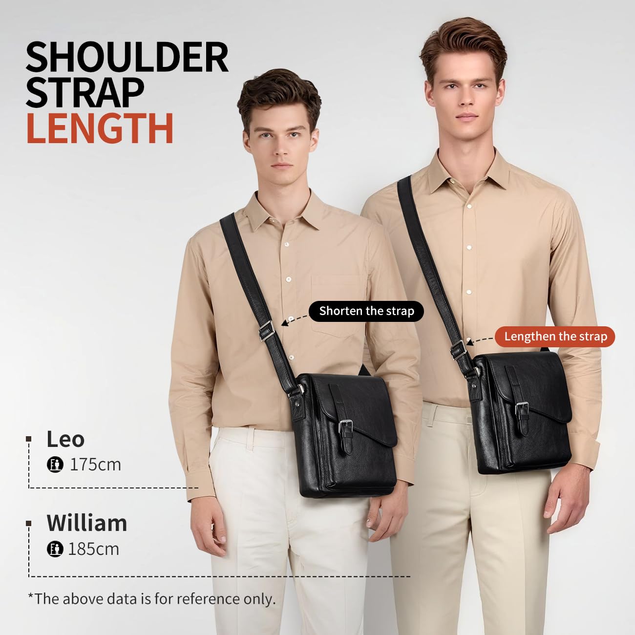 Augus Men's Leather Messenger Bag, Vintage Waterproof Crossbody Shoulder Bag, Anti-Theft Casual Satchel for Daily Commute & Travel, Fits Up to 11.5" Tablet