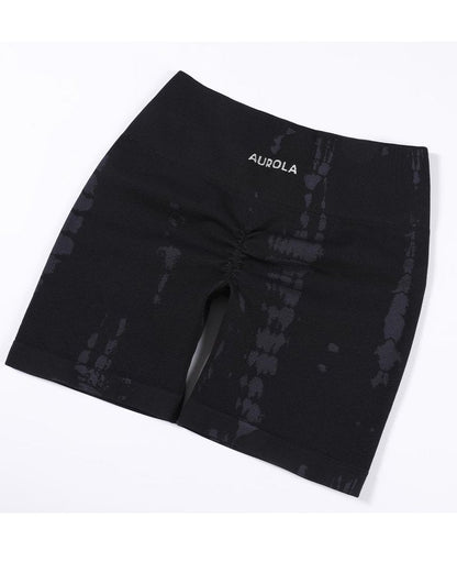 AUROLA Zebra Women Seamless Scrunch Workout Shorts High Waisted Gym Yoga Short,Dark Grey,S
