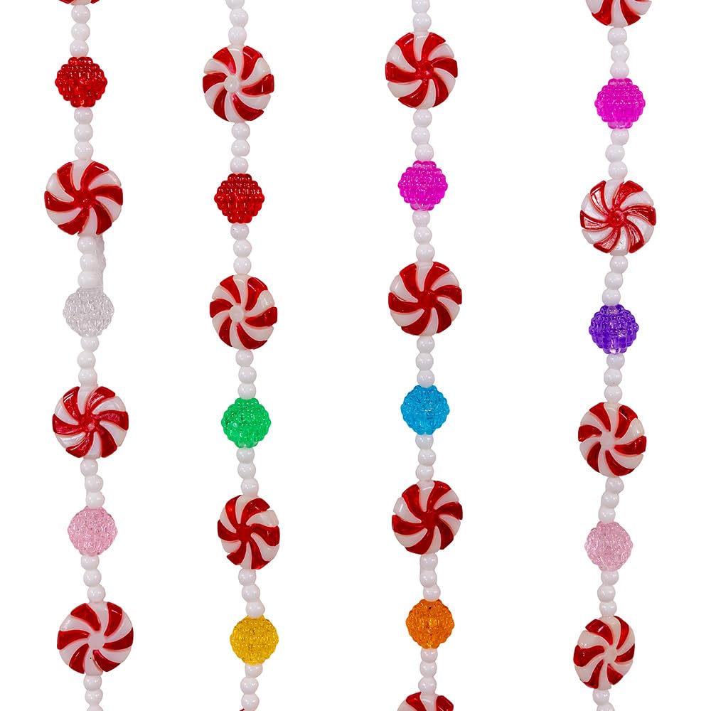 Kurt Adler Multicolored Candy with Peppermint Rounds Garland