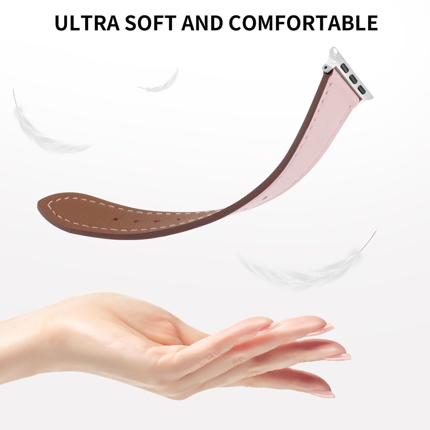 Italy Genuine Leather Bands Women Men Compatible with Apple Watch 38mm 41mm 40mm 42mm 44mm 45mm 46mm 49mm, iWatch Straps Smartwatch Replacement Band for Ultra SE 3/2/1 Series 11 10 9 8 7 6 5 4 3 2 1