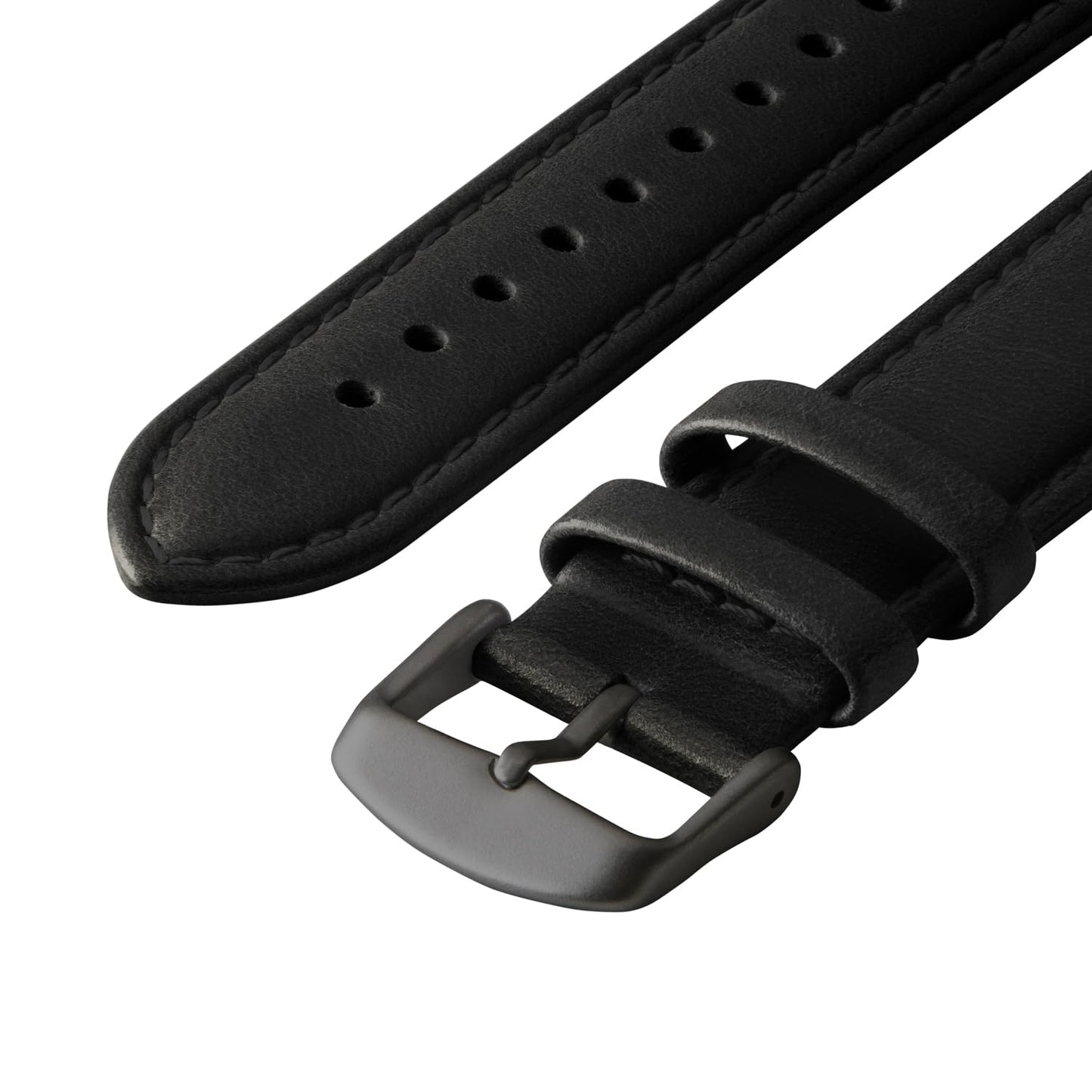 Archer Watch Straps - Top Grain Leather Straps for Apple Watch (Black/Matched Thread, Matte Gray Hardware, 40/41/42mm)