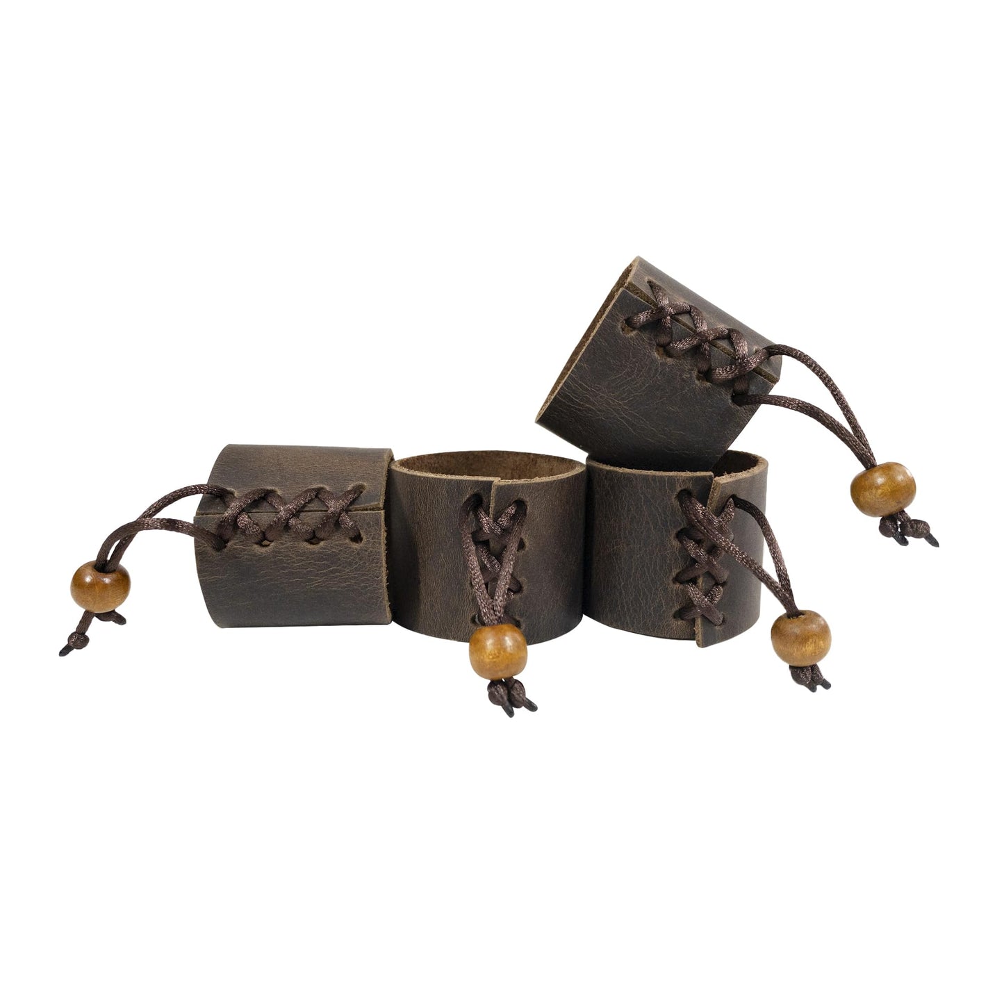 Hide & Groom, Set of 4 Napkin Ring Holders for Wedding Ceremonies, Dinner Parties, Adornment for Table Settings, Full Grain Leather, Handmade, Bourbon Brown