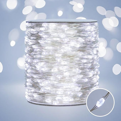 525FT Cool White Fairy Lights, 1600 LEDs, Plug - in, 8 Modes with Timer, Remote, Dimmable & Waterproof, Ideal for Bedroom, Garden, Christmas, Wedding, Birthday (Indoor/Outdoor)