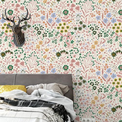 Peel and Stick Wallpaper for Home Decoration Kitchen Vernal Garden Wallpaper Removable Vinyl Self Adhesive Shelf Paper & Drawer Liner Roll House, Workshop & Office 17.3" x 118" SM-576-3