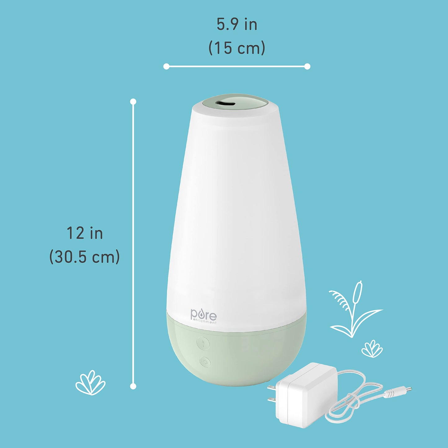 Pure Enrichment PureSpa XL 3-in-1 Cool Mist Humidifier, Essential Oil Diffuser & Mood Light - 2L Tank Provides Powerful Mist Coverage up to 350 sq ft in Bedroom, Office & Large Rooms
