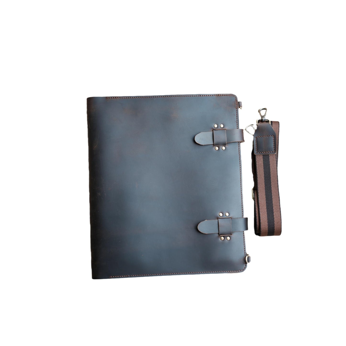 Handmade Leather Sketchbook Cover, Leather Artist Sketch Pad Cover for 9" x 12" Sketchbook, Drawing Book and Pencil Case, Journal Notebook Portfolio, Artis Drawing Gifts (darkbrown)