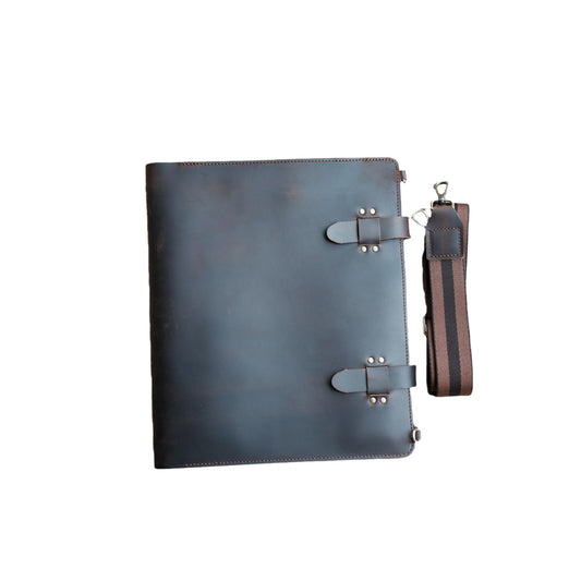 Handmade Leather Sketchbook Cover, Leather Artist Sketch Pad Cover for 9" x 12" Sketchbook, Drawing Book and Pencil Case, Journal Notebook Portfolio, Artis Drawing Gifts (darkbrown)