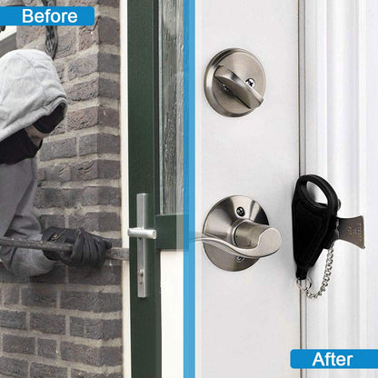 Portable Door Lock, Door Chains Security, Pack of 2 Travel Lock Security Lock, Home Door Additional Lock, Black and Red