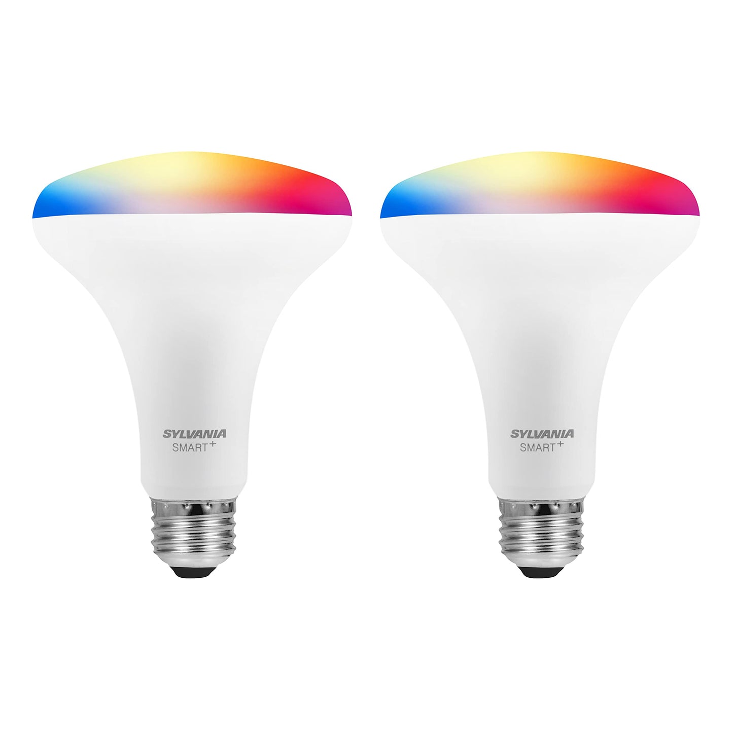 SYLVANIA Bluetooth Mesh LED Smart Light Bulb, One Touch Set Up, A19 60W Equivalent, E26, RGBW Full Color & Adjustable White, Works with Alexa Only - 2 Count (Pack of 1) (75760)
