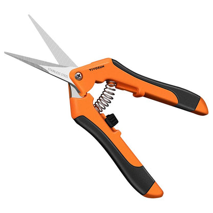 VIVOSUN 6-Pack 6.5 Inch Gardening Scissors Hand Pruner Pruning Shear with Straight Stainless Steel Blades Orange