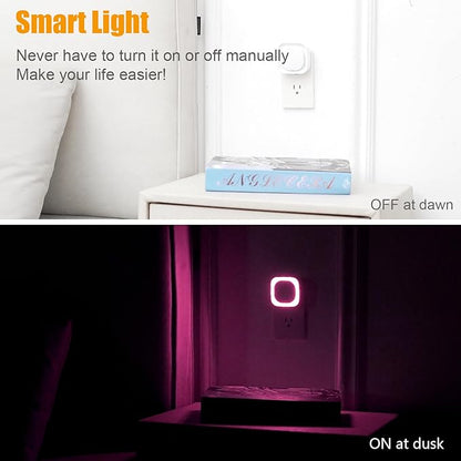 2 Pack Plug in Pink Night Light for Girls, Dimmable Nursery Light with Dusk to Dawn Sensor, Gentle Eye-Caring Glow for Midnight Feedings, Kids Room, Princess-Themed Bedroom, Bathroom, Hallway
