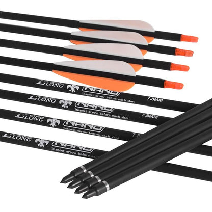 30Inch Carbon Arrow Practice Hunting Arrows Targeting with Removable Tips for Archery Compound & Recurve & Traditional Bow (Pack of 12)