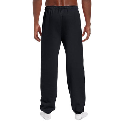 Gildan Adult Fleece Elastic Bottom Sweatpants, Style G18200, Black, Large
