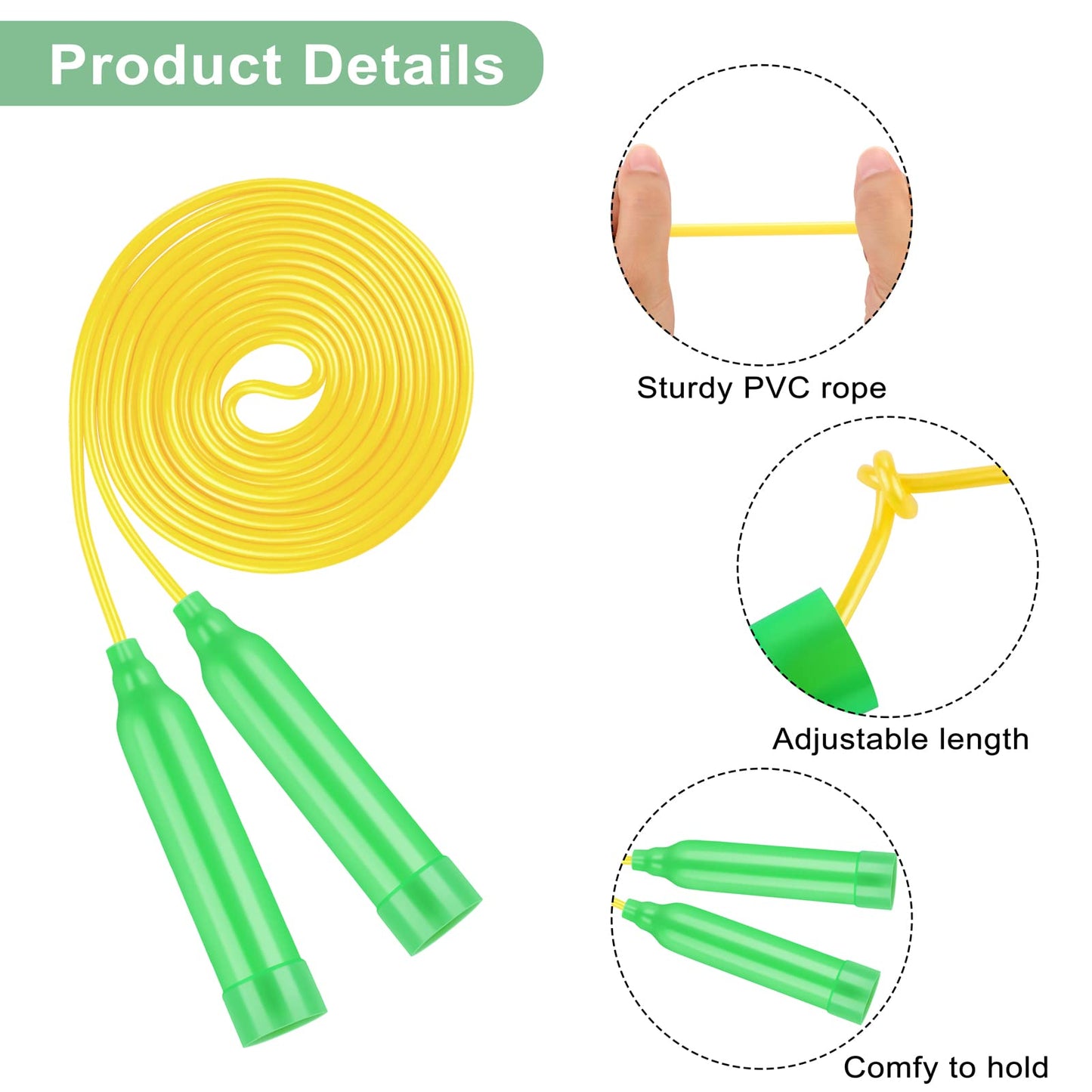 Elcoho 36 Packs Jump Rope Set 7.3 Feet Adjustable Skipping Rope for Kids Party Favors, Outdoor Activity, Birthday Reward Gift