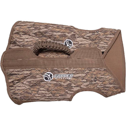 Cupped Waterfowl Neoprene Camo Dog Vest, Durable Neoprene Hunting Dog Vest with Braided Paracord Handle, X-Large - 30" Chest, Mossy Oak Bottomland Camo