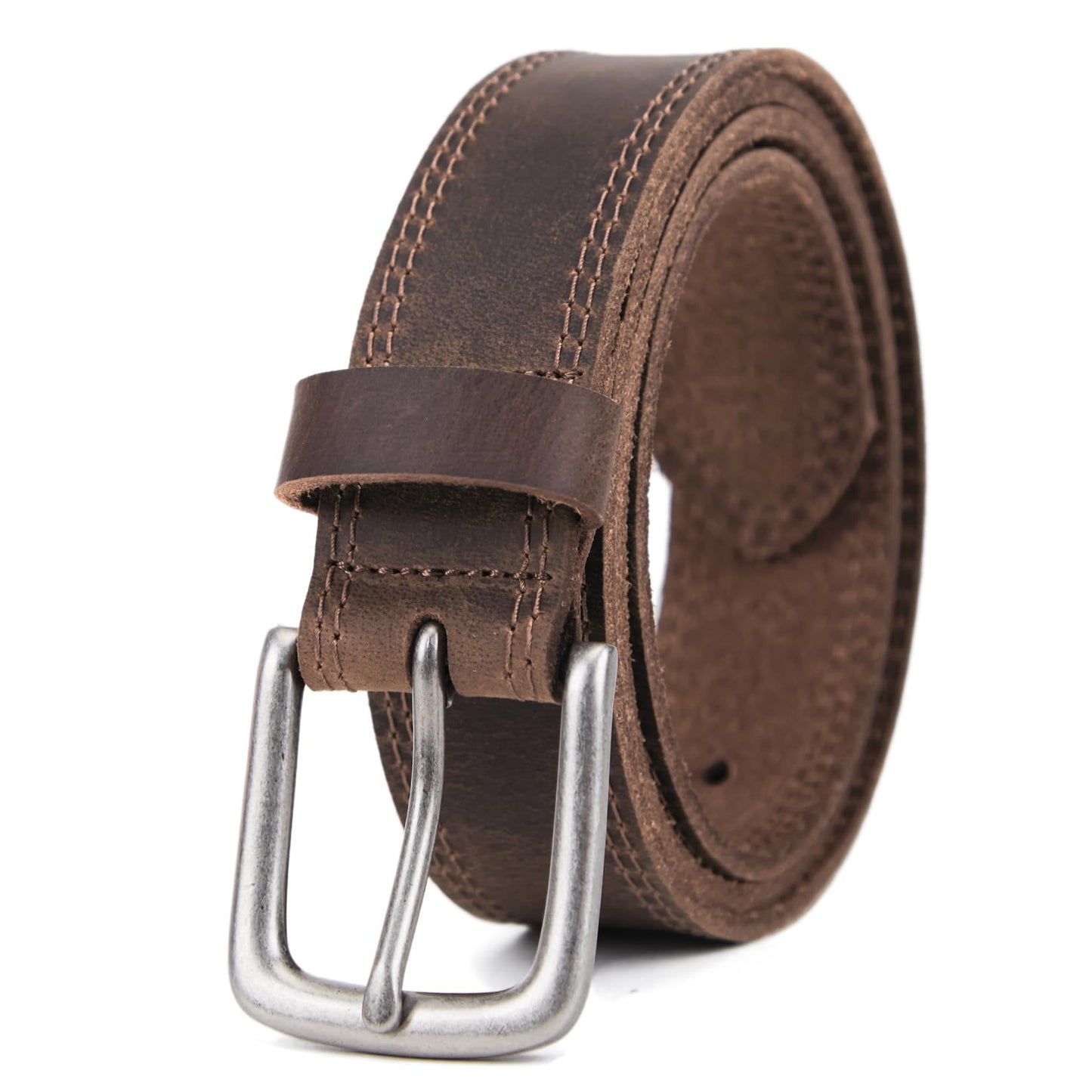 VATAN Men's Full Grain Leather Casual Every Day Jeans Belts, Handmade Men Leather Belt with Gift Box