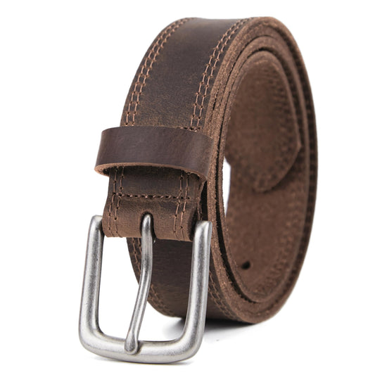 VATAN Men's Full Grain Leather Casual Every Day Jeans Belts, Handmade Men Leather Belt with Gift Box