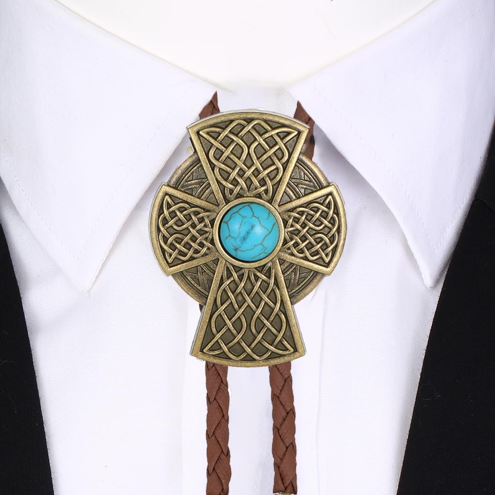 AZORA Western Cowboy Bolo Tie for Men Women Adjustable Necktie 3D Cowboy Hat and Boots Tips Bolo Neckties for Concert Custome Accessories