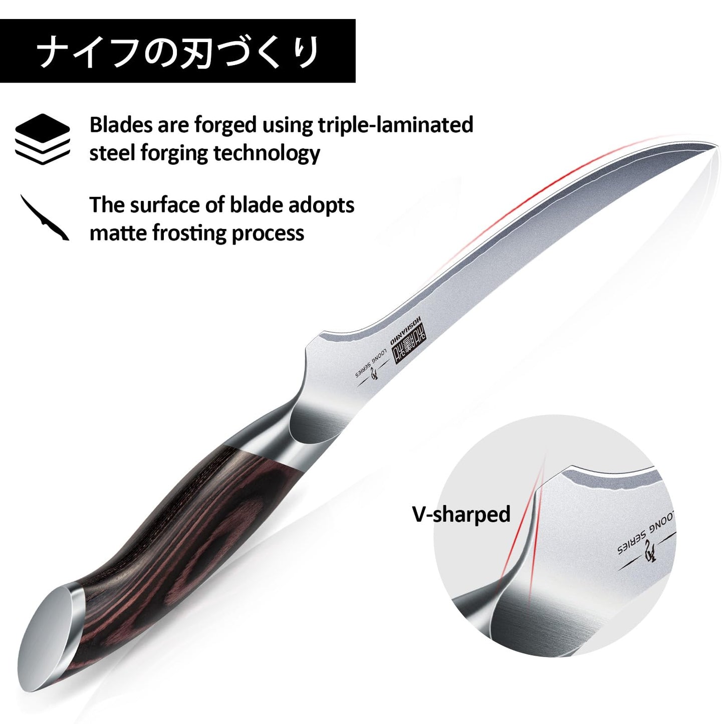 HOSHANHO Fillet Knife 9 Inch, Super Sharp Boning Knife in High Carbon Stainless Steel, Professional Japanese Fish Knives for Meat Poultry Cutting