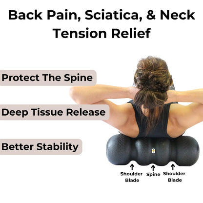 Rollga PRO - The Better Foam Roller for Back Pain, Flexibility, Muscle Recovery, Yoga, Pilates, Deep Tissue Massage, Headache, Physical Therapy, & Exercise. Neck, Back, Legs, & Feet