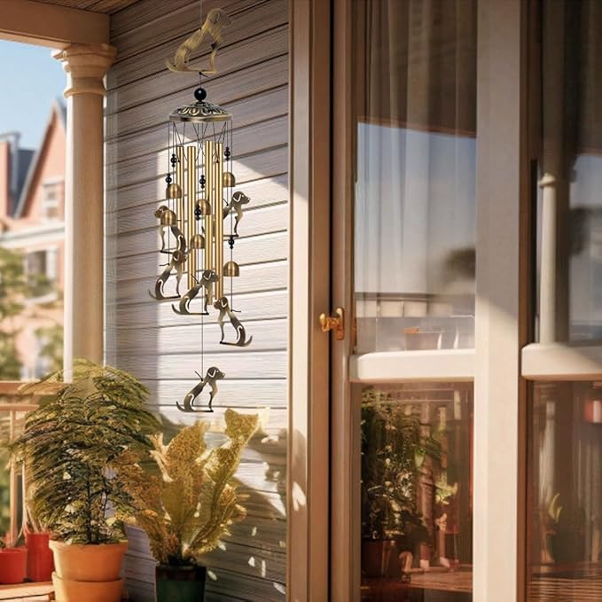 Outdoor Dog Wind Chimes Decor, Mobile Blessing Wind Bells Decorate, Sympathy Wind Catcher, Memorial Gifts for Mom, Grandma, Woman (Housewarming/Outside/Indoor/Home/Room/Porch/Yard/Garden Decoration)