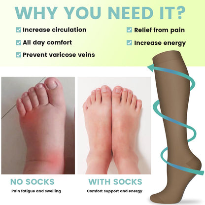 Copper Compression Socks 15-20 mmHg for Men & Women 8 Pairs – Circulation Support for Nurses,Travel,Running,Hiking,Soccer,Gifts,Pregnant,Flying,Knee High Compression Socks(L/XL)