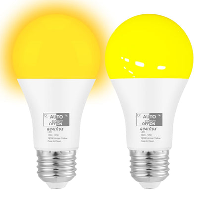 Dusk to Dawn Light Bulbs, Auto On/Off Light Sensing LED Bulbs Outdoor, Vintage Amber, Edison ST19 2-Pack, 6.5W 700LM 60W Equivalent, HQ-H027