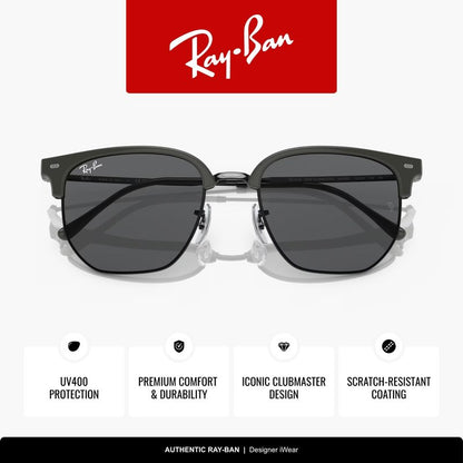 Ray-Ban RB4416 New Clubmaster 6653B1 53MM Grey On Black/Dark Grey Square Sunglasses for Men for Women