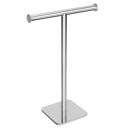RUACQ Hand Towel Stand, 16" T-Shape Hand Towel Holder Stand for Bathroom, Kitchen and Countertop Towel Holder 304 Stainless Steel Hand Towel Rack with Weighted Base (Chrome)