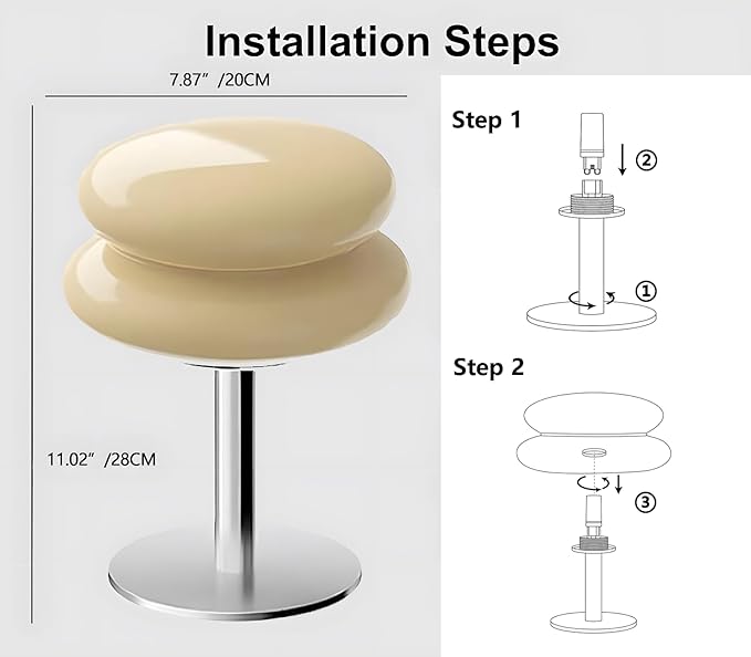 Mushroom Lamp for Bedroom,Mid Century Modern Lamp for Nightstand, Dimmable Retro Egg Tart Bedside Small Lamps,Unique Home Mushroom Decor Aesthetic Cute Table Lamps for Living Room (Pink)